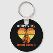 Leukemie Overlevende bloed Kanker Aandacht Retro Sleutelhanger (Voorkant)