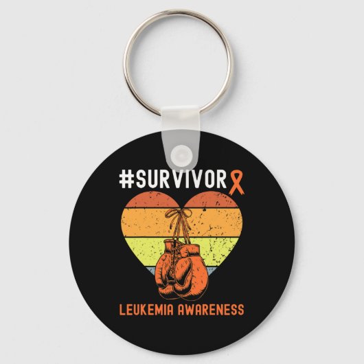 Leukemie Overlevende bloed Kanker Aandacht Retro Sleutelhanger (Voorkant)