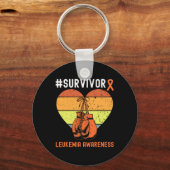 Leukemie Overlevende bloed Kanker Aandacht Retro Sleutelhanger (Voorkant)