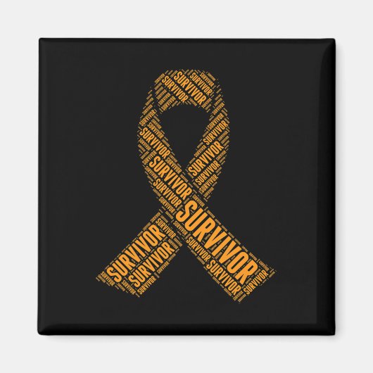 Leukemie Overlevende bloedkanker Word Art Magneet (Voorkant)