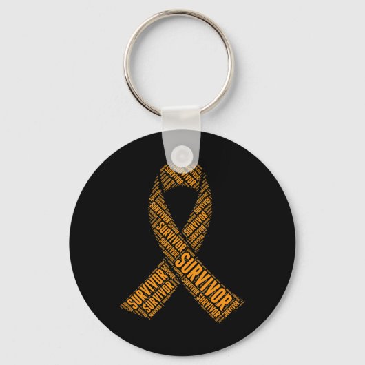 Leukemie Overlevende bloedkanker Word Art Sleutelhanger (Voorkant)