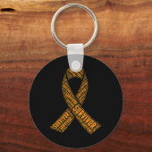 Leukemie Overlevende bloedkanker Word Art Sleutelhanger (Voorkant)