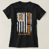 Leukemie Overlevende Flag Support Squad Leukemie C T-shirt (Design voorkant)