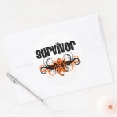 Leukemie overlevende Grunge gevleugelde embleem Ronde Sticker (Envelop)