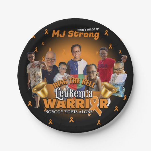Leukemie Overlevende viering Borden Klok Ringen Papieren Bordje (Voorkant)