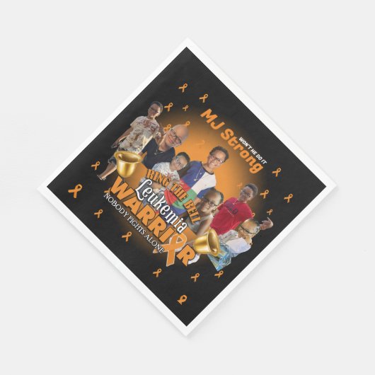 Leukemie Overlevende viering Borden Klok Ringen Servet (Hoek)