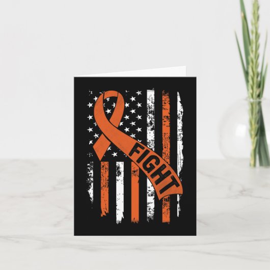 Leukemie Ribbon Fight American Flag Leukemia AWare Kaart (Voorkant)