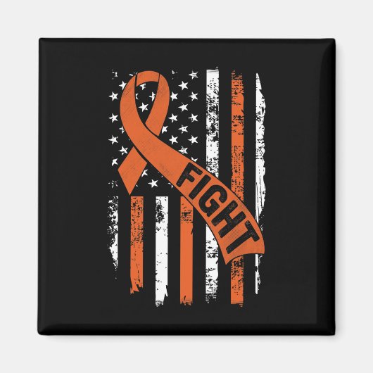 Leukemie Ribbon Fight American Flag Leukemia AWare Magneet (Voorkant)