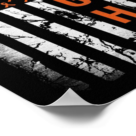 Leukemie Ribbon Fight American Flag Leukemia AWare Poster (Hoek)