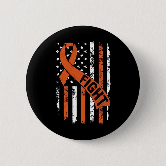 Leukemie Ribbon Fight American Flag Leukemia AWare Ronde Button 5,7 Cm (Voorkant)