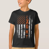 Leukemie Ribbon Fight American Flag Leukemia AWare T-shirt (Voorkant)