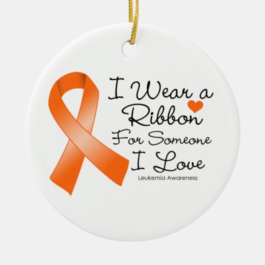 Leukemie Ribbon iemand waar ik van hou Keramisch Ornament (Voorkant)