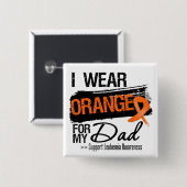Leukemie Ribbon voor mijn vader Vierkante Button 5,1 Cm (Voorkant /achterkant)