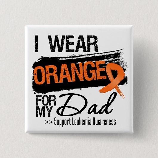 Leukemie Ribbon voor mijn vader Vierkante Button 5,1 Cm (Voorkant)