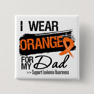 Leukemie Ribbon voor mijn vader Vierkante Button 5,1 Cm