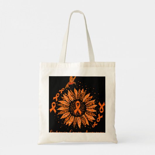 Leukemie Shirt Sinaasappel Zonnebloem H Tote Bag (Achterkant)
