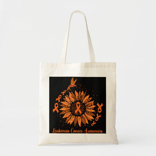 Leukemie Shirt Sinaasappel Zonnebloem H Tote Bag (Voorkant)
