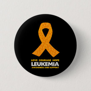 Leukemie Sinaasappel lint Ronde Button 5,7 Cm