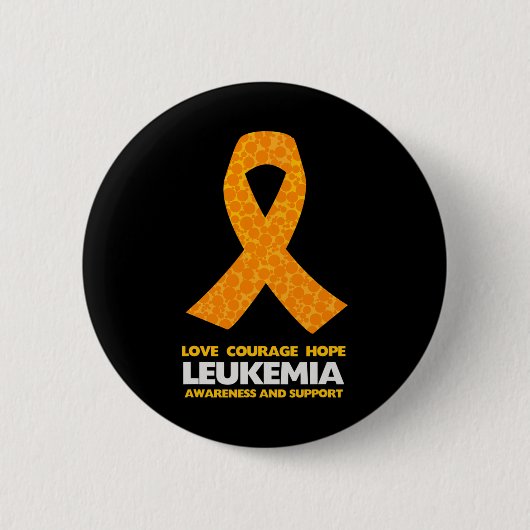Leukemie Sinaasappel lint Ronde Button 5,7 Cm (Voorkant)