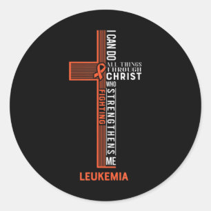 Leukemie Strijd tegen kanker Koolstof 7 Ronde Sticker
