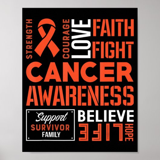Leukemie Strijd tegen kanker Lint 3 Poster (Voorkant)