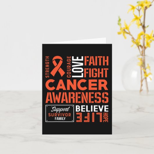 Leukemie Strijd tegen kanker Lint 5 Kaart (Gele Bloem)