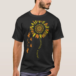 Leukemie Strijder Oranje Lint Bloem Leukemie Bewus T-shirt