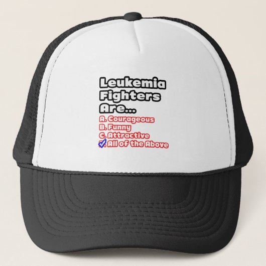 Leukemie Strijder Quiz Trucker Pet (Voorkant)
