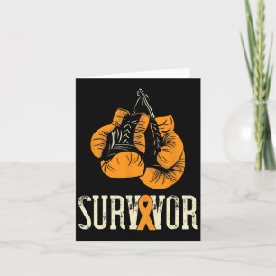 Leukemie Survivor Boxing Oranje Ribbon Leukemie Aw Kaart