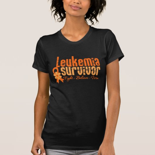 Leukemie Survivor Flower Ribbon T-shirt (Voorkant)