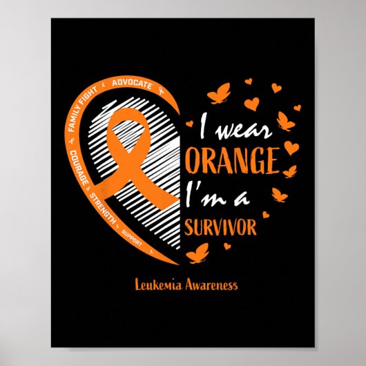 Leukemie Survivor Gifts Vrouwen Mannen Kinder Mam  Poster (Voorkant)