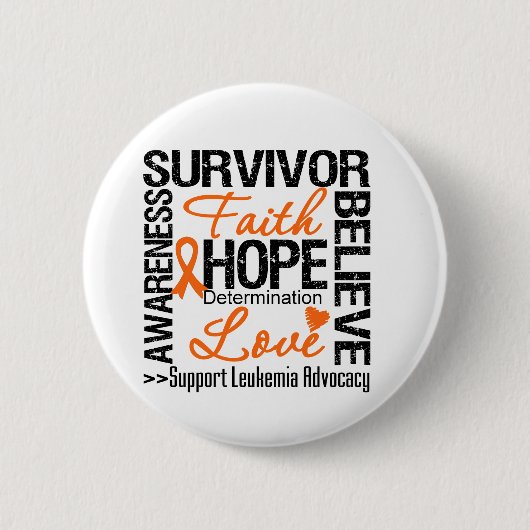 Leukemie Survivors Motto Ronde Button 5,7 Cm (Voorkant)