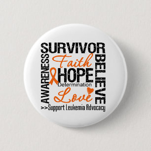Leukemie Survivors Motto Ronde Button 5,7 Cm