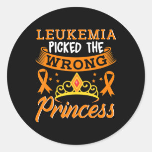 Leukemie trok de verkeerde prinses kanker Awarenes Ronde Sticker