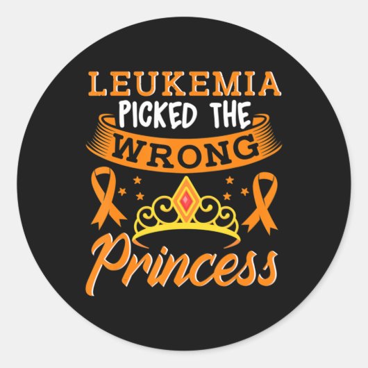 Leukemie trok de verkeerde prinses kanker Awarenes Ronde Sticker (Voorkant)