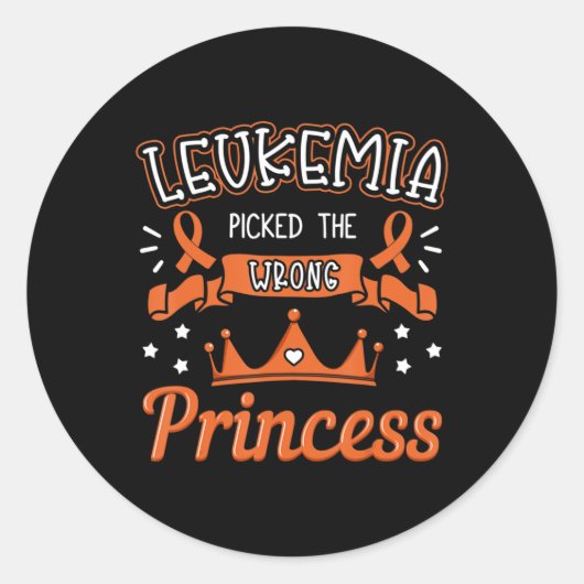 Leukemie trok de verkeerde prinses kanker Awarenes Ronde Sticker (Voorkant)