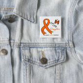 Leukemie - Voor mijn dochter Vierkante Button 5,1 Cm (In situ)