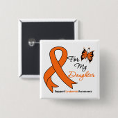 Leukemie - Voor mijn dochter Vierkante Button 5,1 Cm (Voorkant /achterkant)