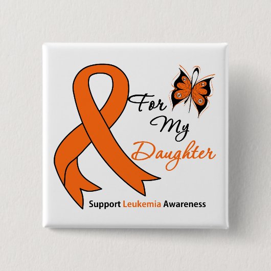 Leukemie - Voor mijn dochter Vierkante Button 5,1 Cm (Voorkant)