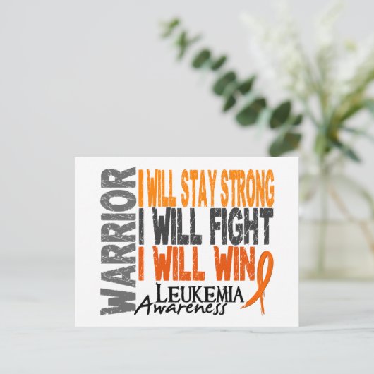 Leukemie Warrior Briefkaart (Staand voorkant)