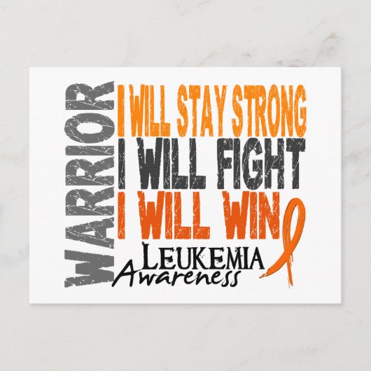 Leukemie Warrior Briefkaart (Voorkant)