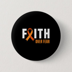 Leukemie Warrior Faith Fear God Leukemie Kanker Aw Ronde Button 5,7 Cm