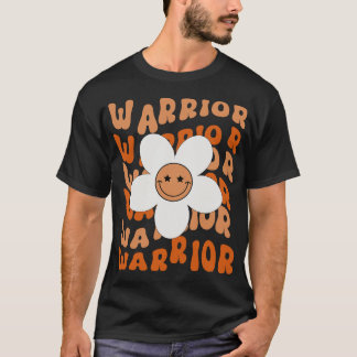 Leukemie Warrior Groovy Smiling Flower Oranje Ribb T-shirt