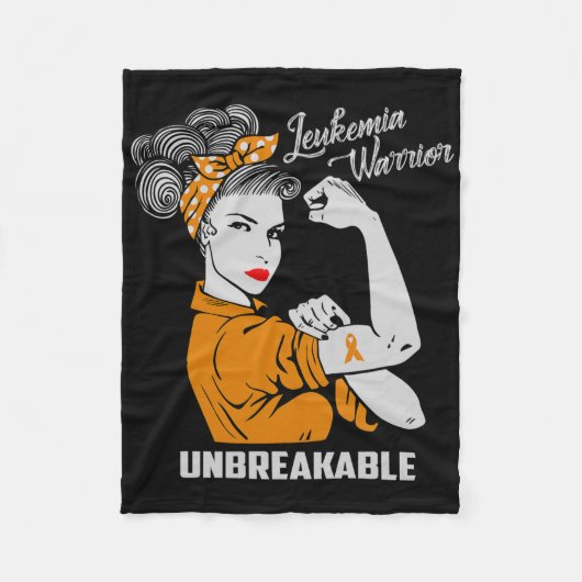 Leukemie Warrior Onbreekbaar Bewustzijn Gift Comfo Fleece Deken (Voorkant)