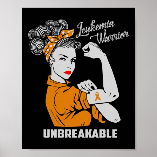 Leukemie Warrior Onbreekbaar Bewustzijn Gift Comfo Poster (Voorkant)