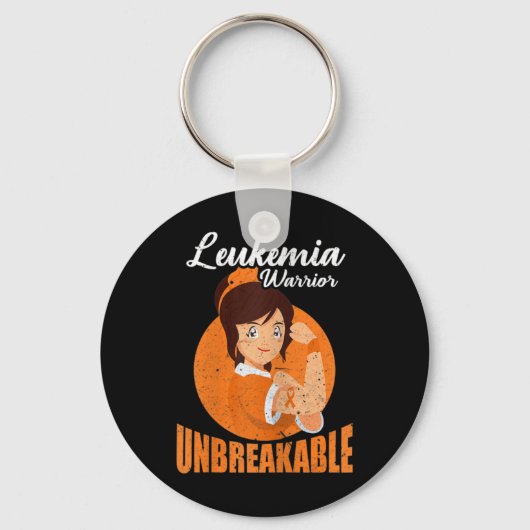 Leukemie Warrior Onbreekbaar Bloedkanker Bewustzij Sleutelhanger (Voorkant)