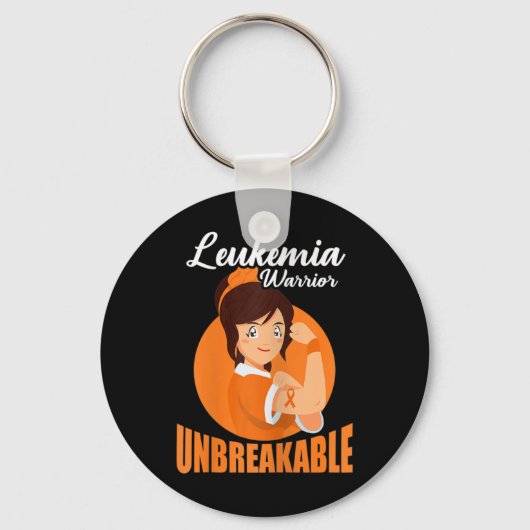Leukemie Warrior Onbreekbaar Bloedkanker Bewustzij Sleutelhanger (Voorkant)