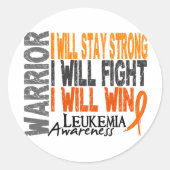 Leukemie Warrior Ronde Sticker (Voorkant)