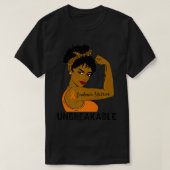 Leukemie Warrior Sterke zwarte vrouwen Onbreekbaar T-shirt (Design voorkant)