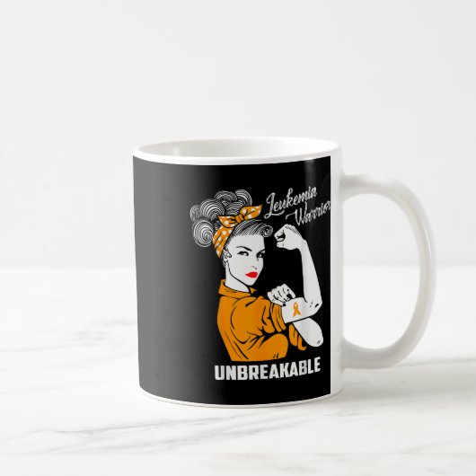 Leukemie Warrior Unbreekable Awareness Gift Koffiemok (Rechts)